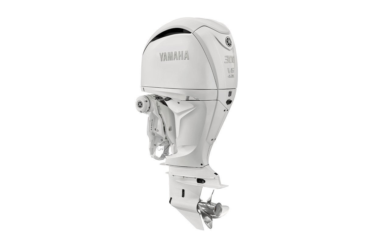 Yamaha 300hp DEC Outboard Motor 25" Shaft Standard Rotation White F300XSB2