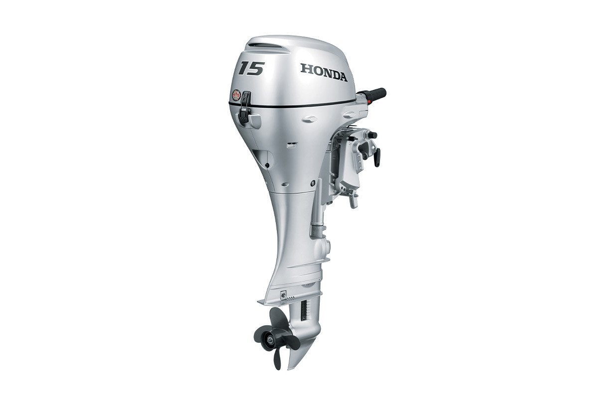 Honda 15hp Portable Outboard | Tiller, Electric and Manual Start, 15″ Shaft | BF15D3SHT