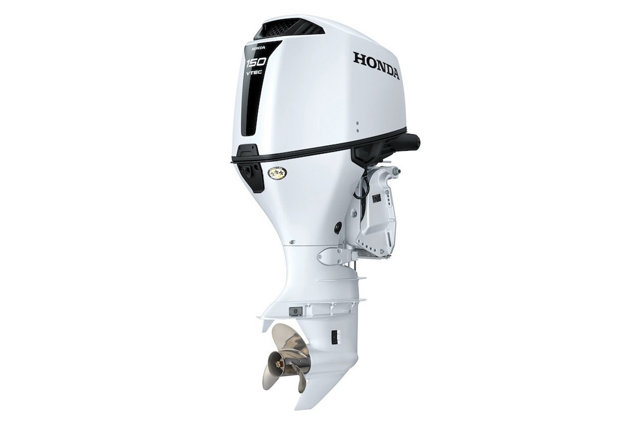Honda 150hp White Outboard | Remote Mechanical, Electric Start, 25″ Shaft | BF150DK1XRA