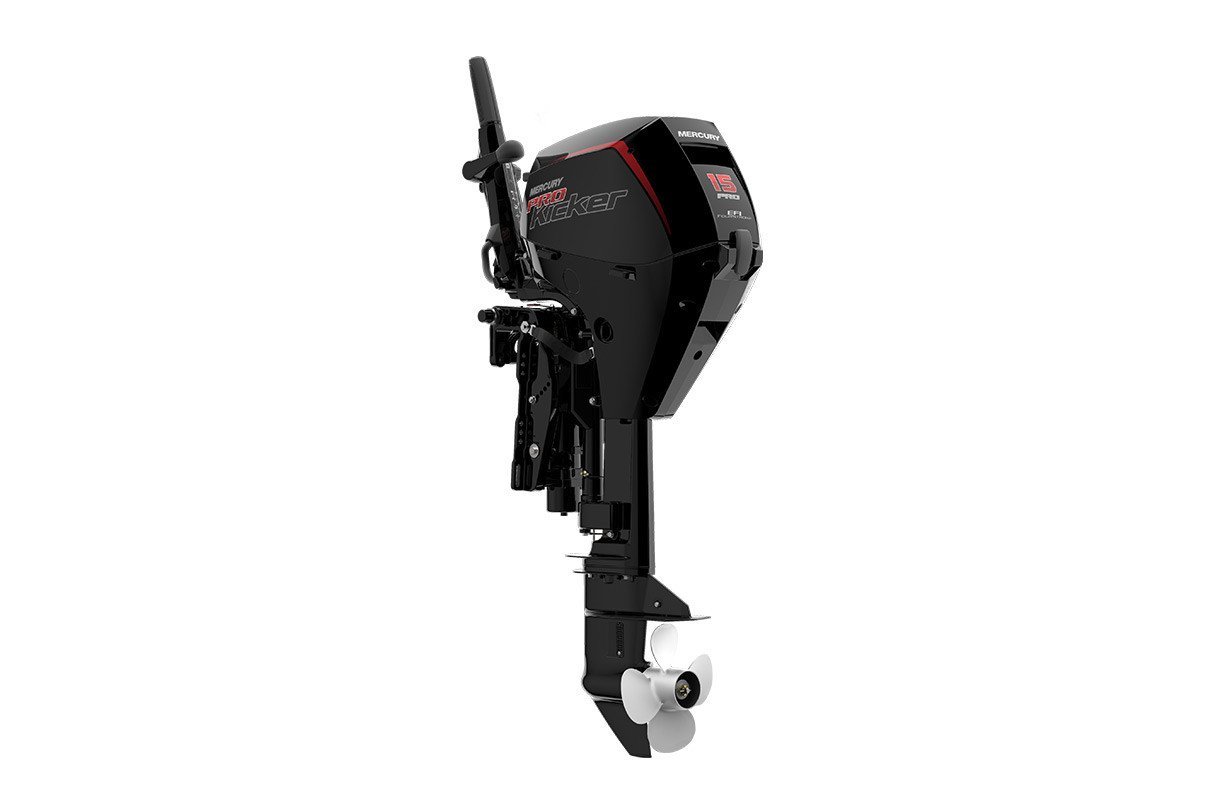 Mercury 15hp EFI ProKicker Outboard – Tiller, Electric and Manual Start, 25″ Shaft – 15EXLHPT