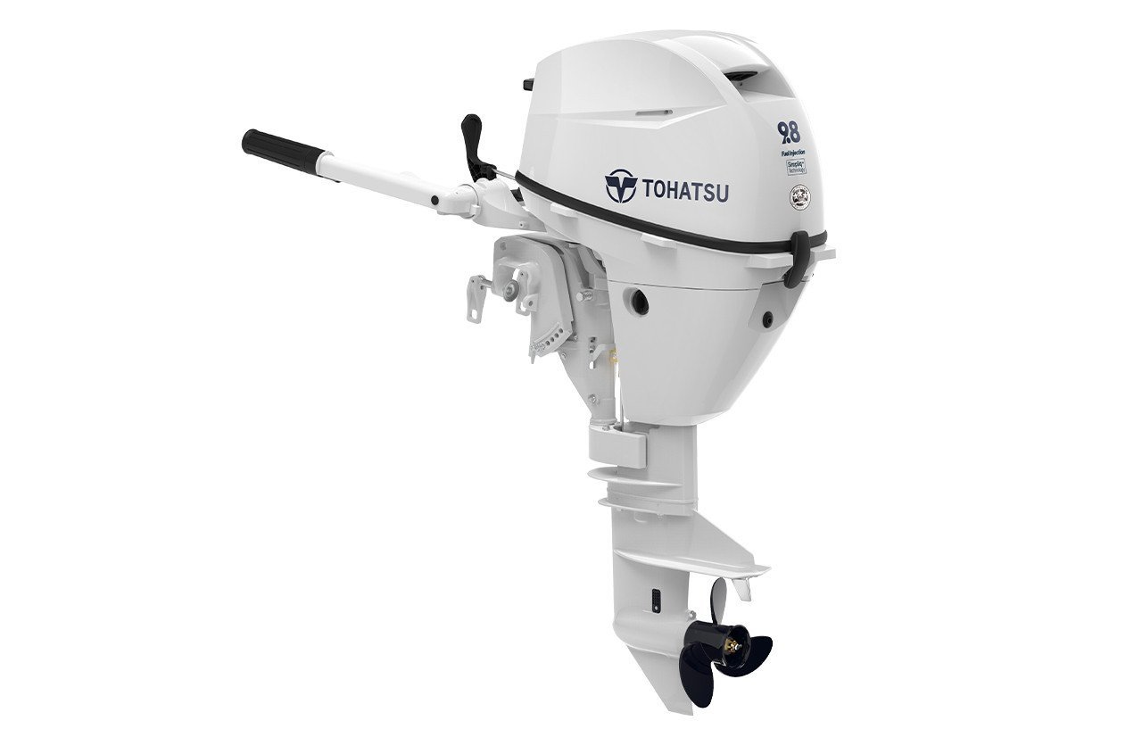 Tohatsu 9.8hp Outboard | Tiller, Electric and Manual Start, 25" Shaft | MFS9.8CWEFUL - Image 2