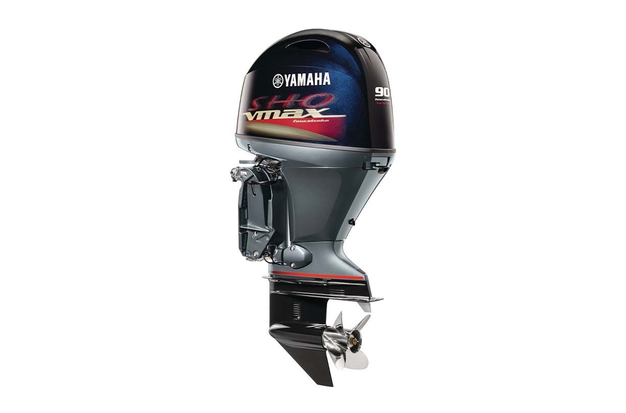 Yamaha 90hp V MAX SHO Outboard Motor 20" Shaft Standard Rotation Grey VF90LB