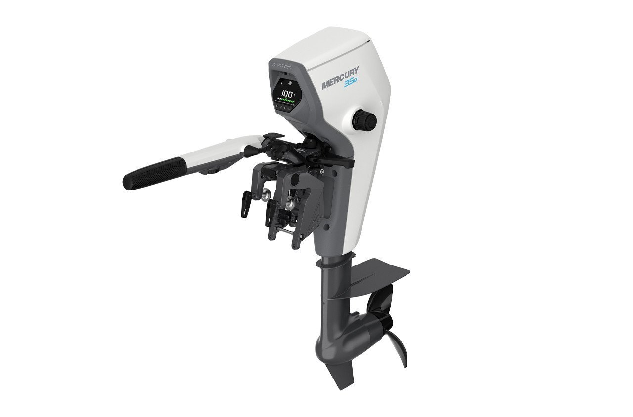 Mercury Avator Electric Outboard – 35EXLH – 5hp Equivalent, Tiller, 25″ Shaft view 2