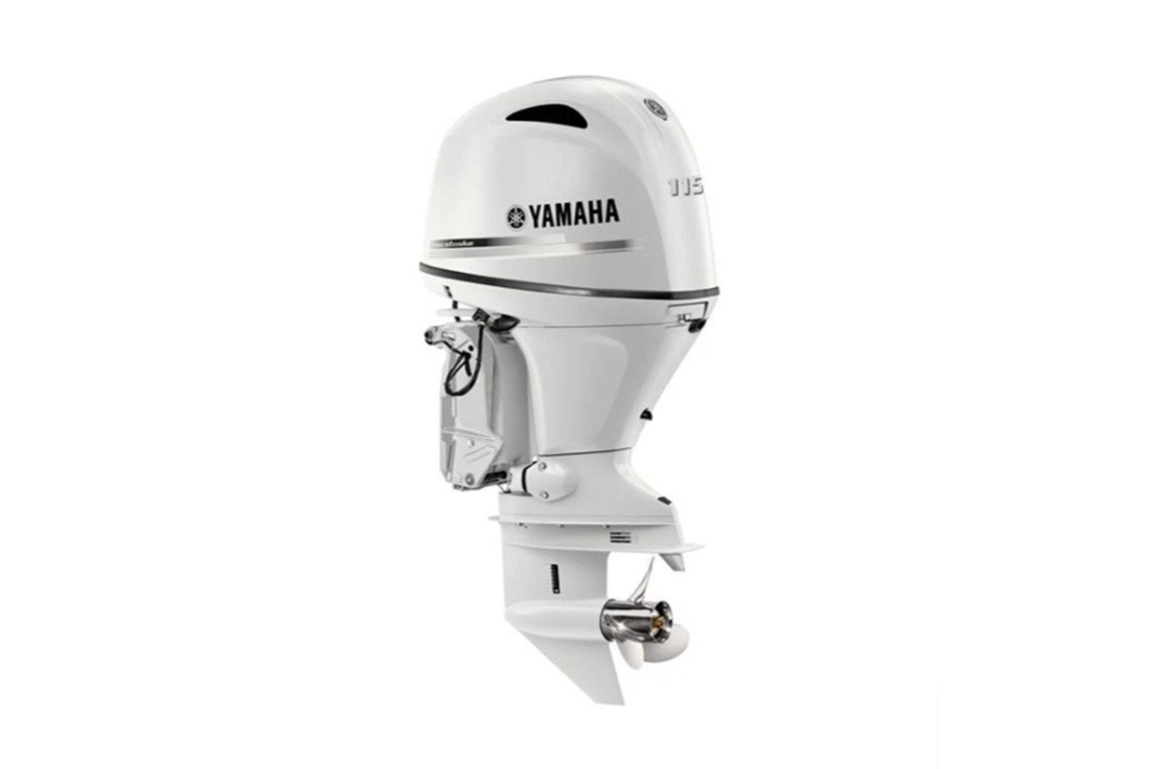 Yamaha 115hp Special Edition Outboard Motor 20" Shaft Standard Rotation Pearl White F115LB2 WT