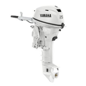 Yamaha 25hp Portable Outboard Motor 20″ Shaft Standard Rotation White F25LWTHC2
